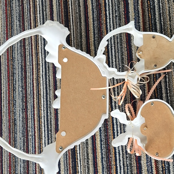 Vintage Wall Decor White Hobnail SET 5 Matching Burwood Baskets Mirror Butterfly - Picture 14 of 17